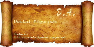 Dostal Algernon névjegykártya
